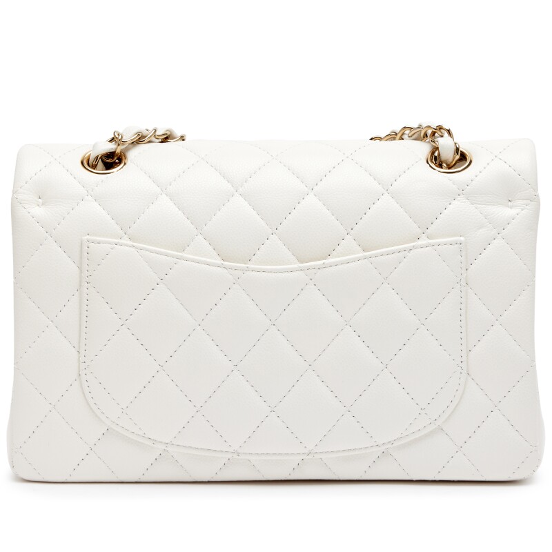 Chanel Small Classic Double Flap – Cream White Caviar - Görsel 2