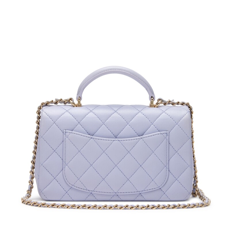 Chanel Mini Flap with Top Handle – Light Purple Quilted Lambskin - Görsel 2