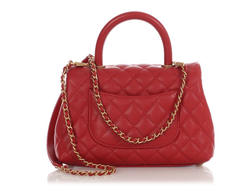 Chanel Mini Coco Top Handle – Red Quilted Caviar - Görsel 2