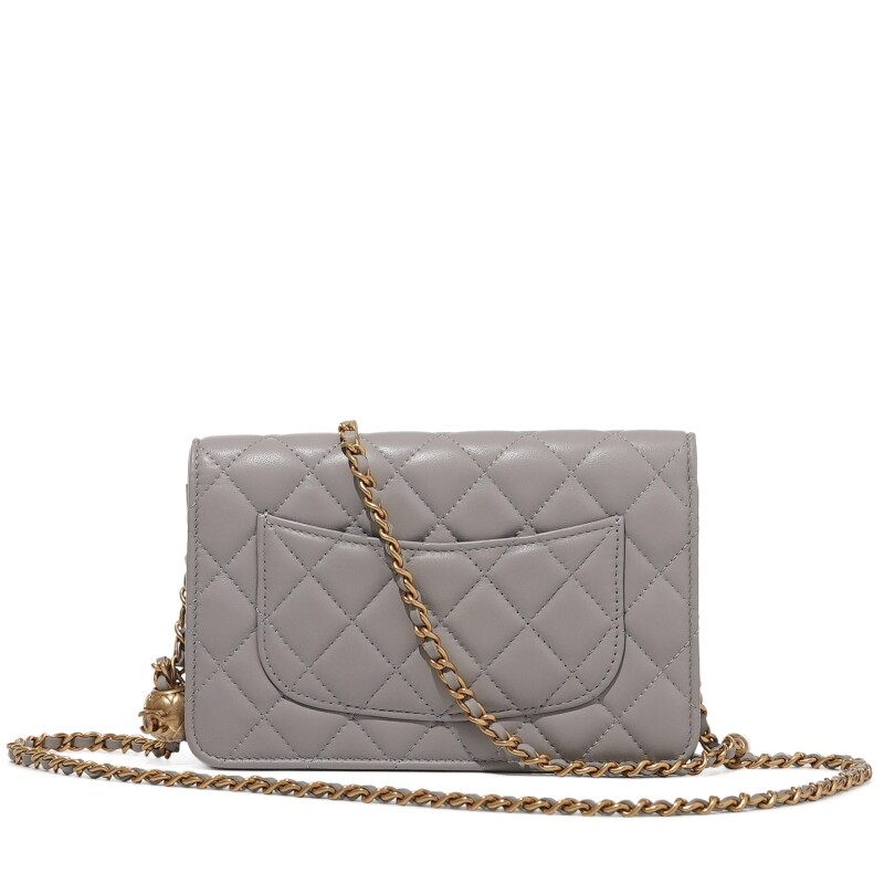Chanel Wallet on Chain – Grey Quilted Lambskin Pearl Crush - Görsel 2